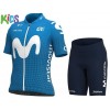 Set Wielershirt + Fietsbroek Kort 2021 Movistar Team Kids N001
